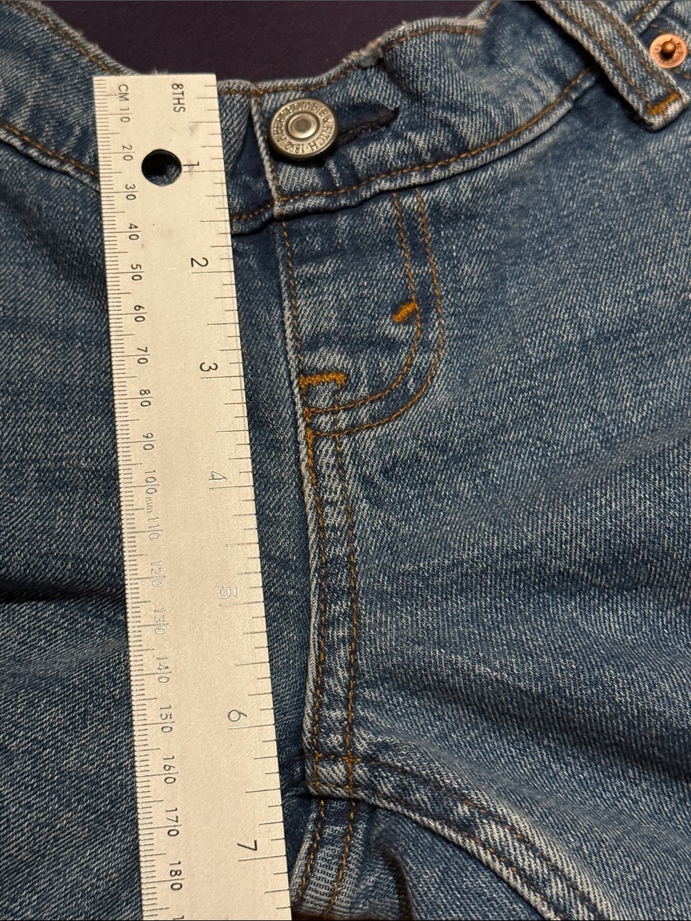 Abercrombie Maternity Light Blue 90s Straight Jeans Over-Belly Size 27/4 - Picture 11 of 16